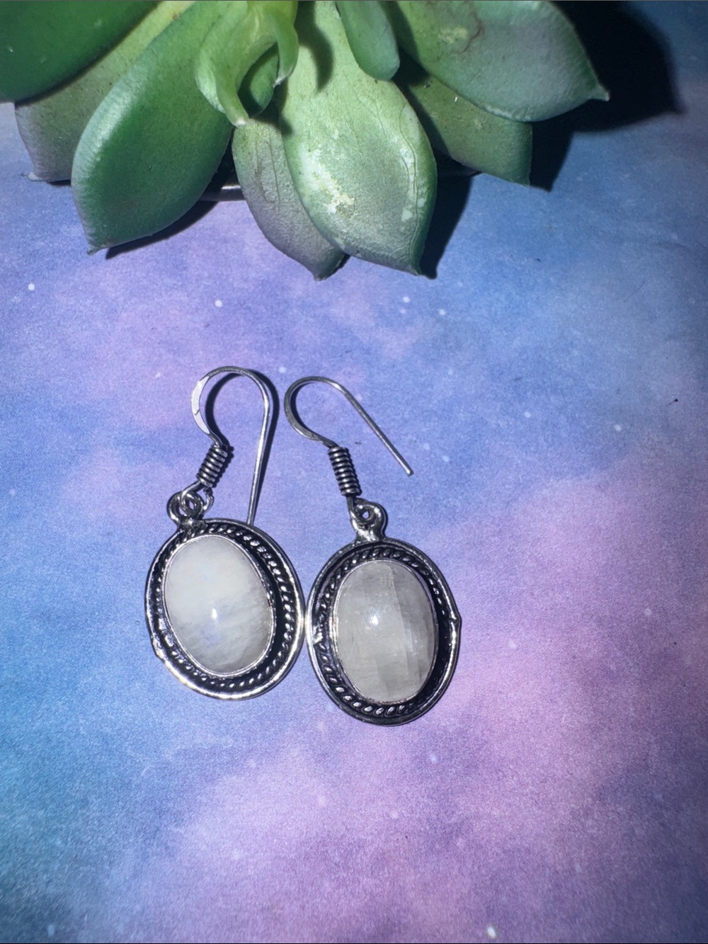 Silver Moonstone Earrings